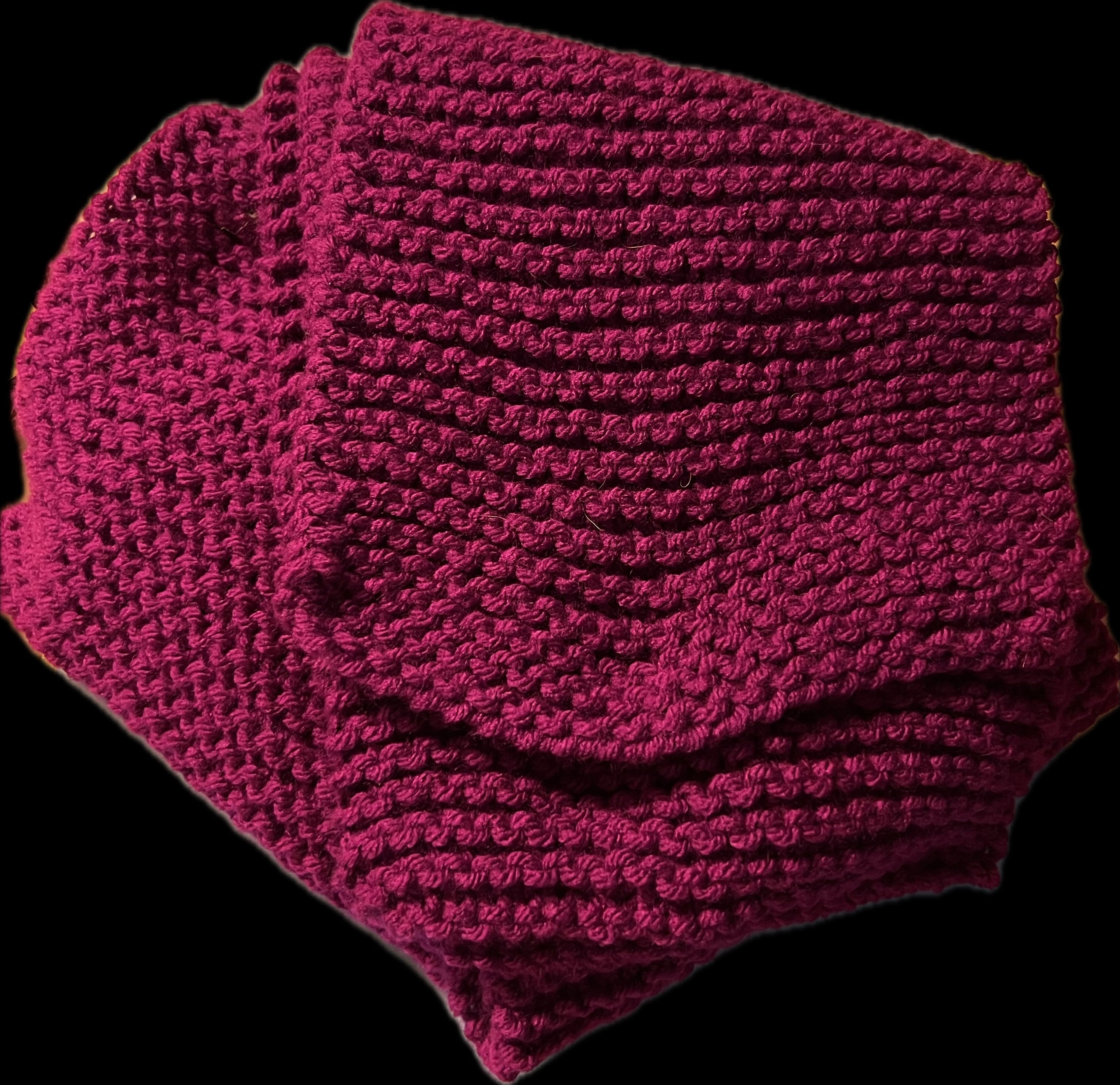 Hand knitted scarves